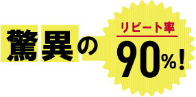 脅威のリピート率90%!